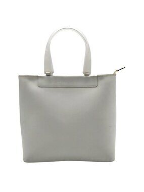 Lamarthe Cream Leather Minimalist Tote Bag